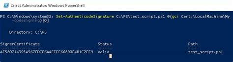 powershell signature certificate